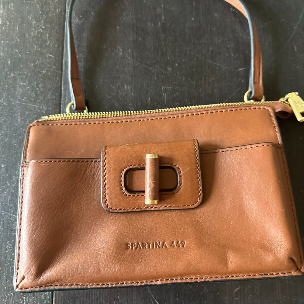 Spartina 449 Small leather bag with 16" short strap